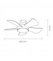 Ventilador Gregario DC Verde 25W 2495Lm 5 Aspas Blanco/Haya CCT