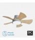 Ventilador Gregario DC Gris 25W 2495Lm 5 Aspas Blanco/Haya CCT