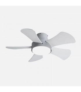 Ventilador Gregario DC Gris 25W 2495Lm 5 Aspas Blanco/Haya CCT