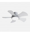 Ventilador Gregario DC Gris 25W 2495Lm 5 Aspas Blanco/Haya CCT