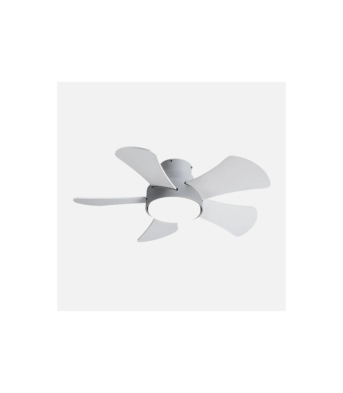 Ventilador Gregario DC Gris 25W 2495Lm 5 Aspas Blanco/Haya CCT
