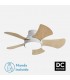 Ventilador Gregario DC Blanco 25W 2495Lm 5 Aspas Blanco/Haya CCT