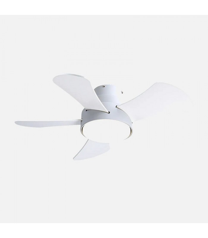 Ventilador Gregario DC Blanco 25W 2495Lm 5 Aspas Blanco/Haya CCT