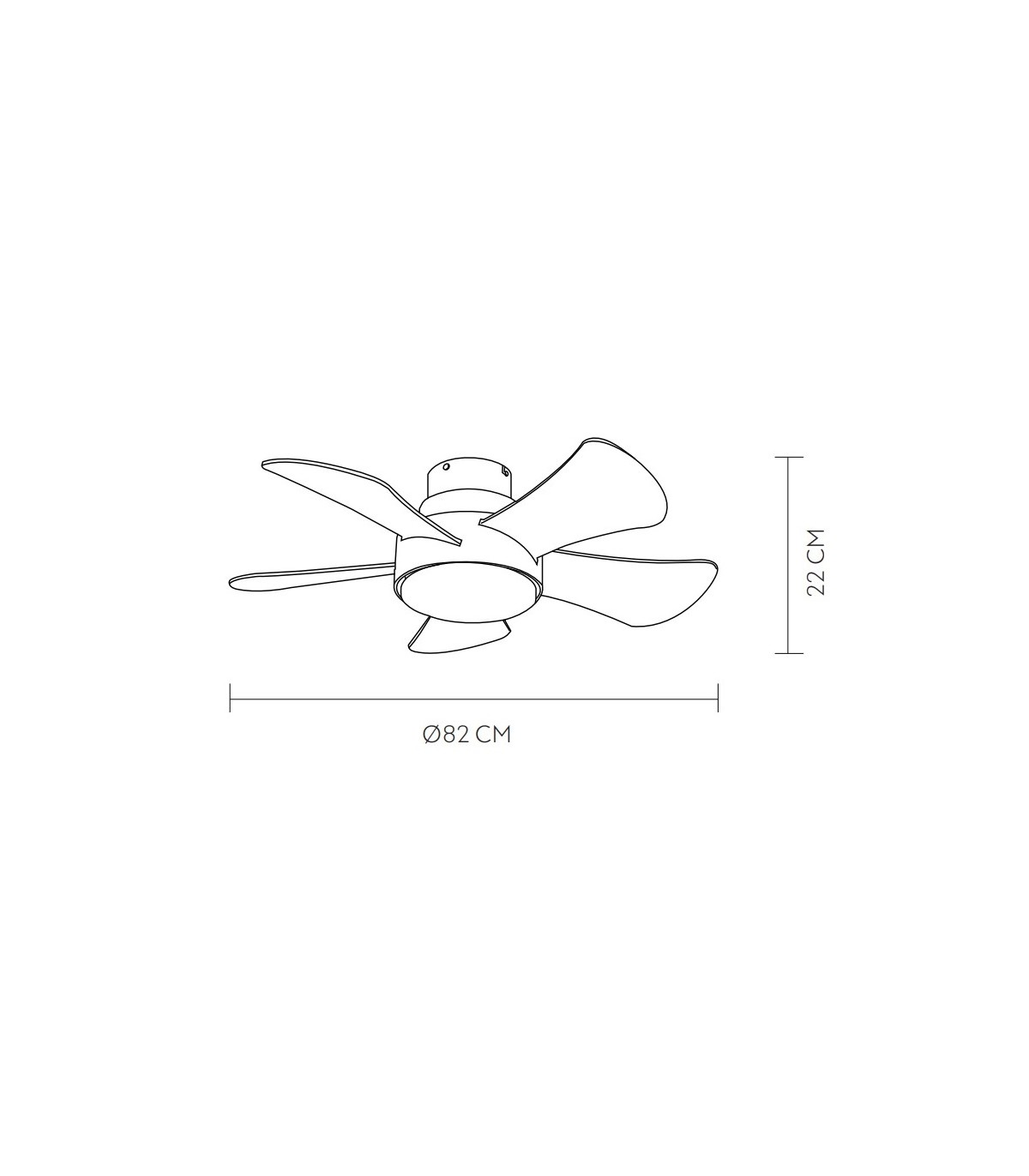Ventilador Gregario DC Blanco 25W 2495Lm 5 Aspas Blanco/Haya CCT