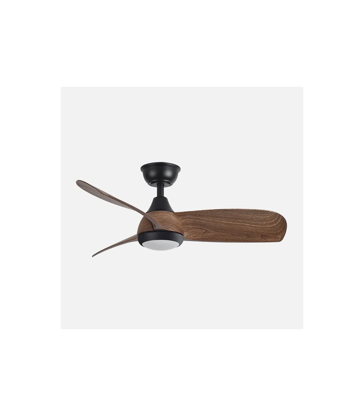Ventilador de Techo ATOMO Negro DC 24W 2640Lm 3 Aspas Madera Oscura CCT