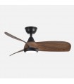 Ventilador de Techo ATOMO Negro DC 24W 2640Lm 3 Aspas Madera Oscura CCT
