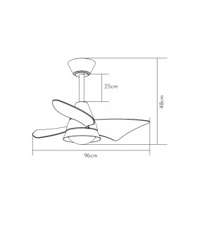 Ventilador de Techo JAGUAR Blanco DC 30W 3000Lm 3 Aspas Haya CCT