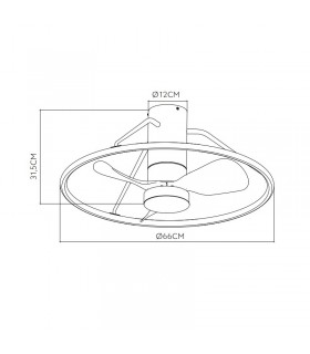 Ventilador de Techo OPORTO XS APP Blanco DC 46W 4600Lm 3 Aspas Haya CCT