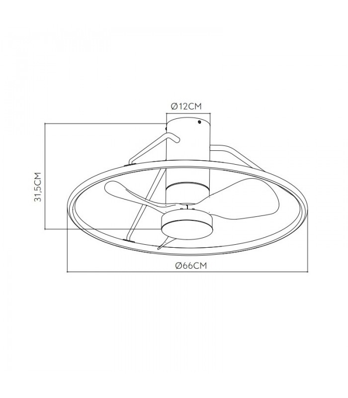 Ventilador de Techo OPORTO XS APP Blanco DC 46W 4600Lm 3 Aspas Haya CCT
