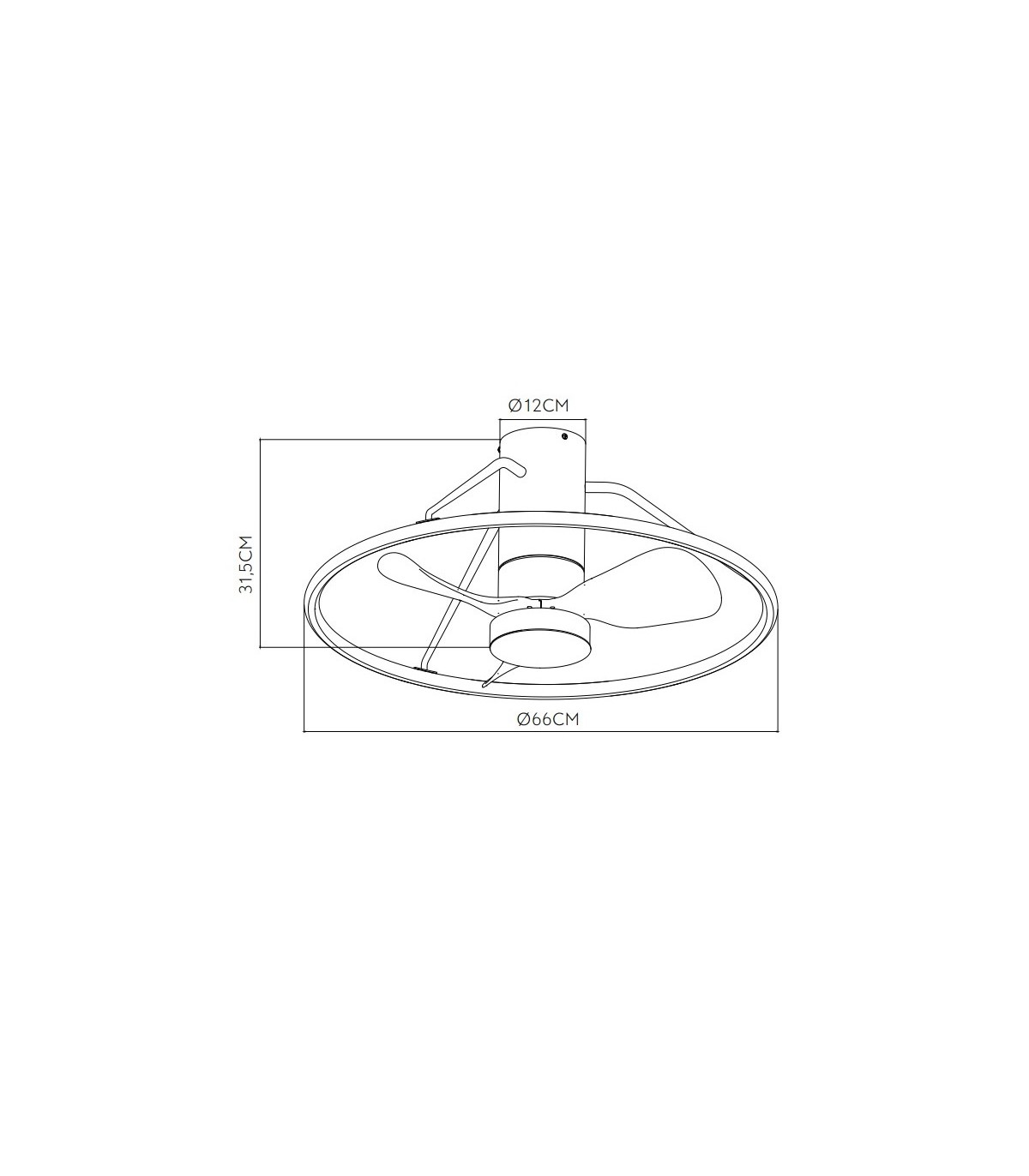 Ventilador de Techo OPORTO XS APP Blanco DC 46W 4600Lm 3 Aspas Haya CCT