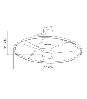Ventilador de Techo OPORTO APP Blanco DC 56W 5600Lm 3 Aspas Haya CCT