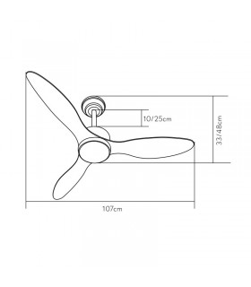 Ventilador de Techo SERPA Blanco DC 24W 2424Lm 3 Aspas Haya CCT