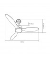 Ventilador de Techo SERPA Blanco DC 24W 2424Lm 3 Aspas Haya CCT