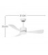 Ventilador de Techo YESTE Blanco DC 18W 2250Lm 3 Aspas Blanco CCT