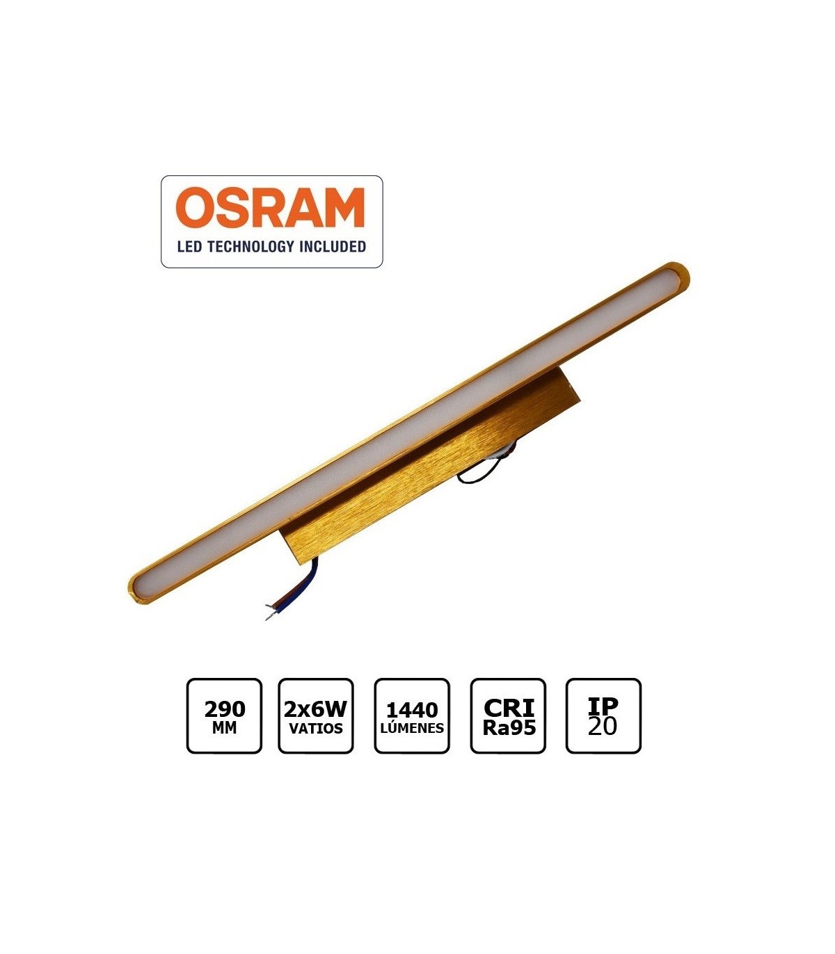Aplique LED de pared 12W 1.440Lm IP20 4500K Wood Page