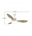 Ventilador de Techo MANDALA Blanco DC 48+7W 4080Lm 3 Aspas Blanco CCT+RGB