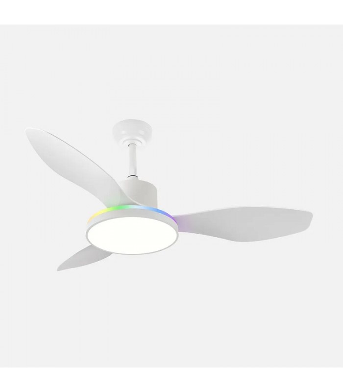 Ventilador de Techo MANDALA Blanco DC 48+7W 4080Lm 3 Aspas Blanco CCT+RGB
