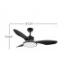 Ventilador de Techo MANDALA Negro DC 48+7W 4080Lm 3 Aspas Negro CCT+RGB