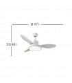 Ventilador Led Hayate XS DC 24W 2650Lm 3 Aspas Blanco CCT