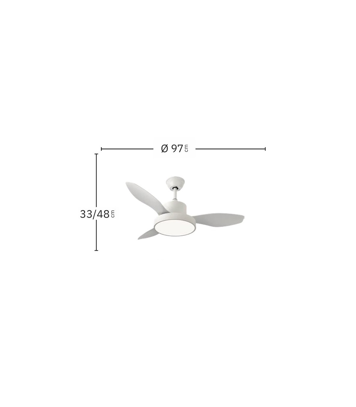Ventilador Led Hayate XS DC 24W 2650Lm 3 Aspas Blanco CCT