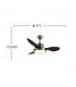 Ventilador Led Hayate XS DC 24W 2650Lm 3 Aspas Cuero/Roble CCT
