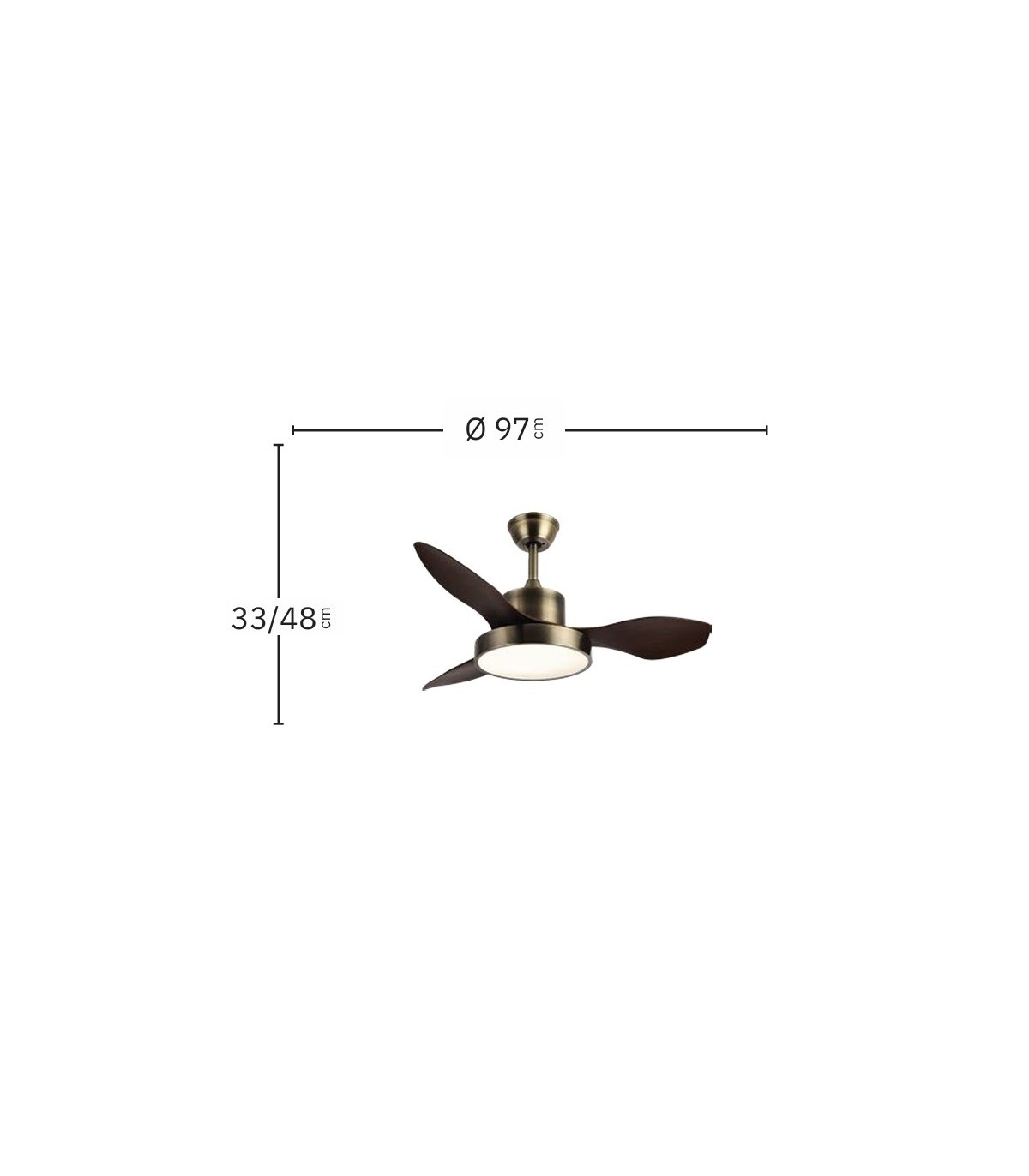 Ventilador Led Hayate XS DC 24W 2650Lm 3 Aspas Cuero/Roble CCT
