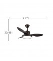 Ventilador Led Hayate XS DC 24W 2650Lm 3 Aspas Marrón CCT