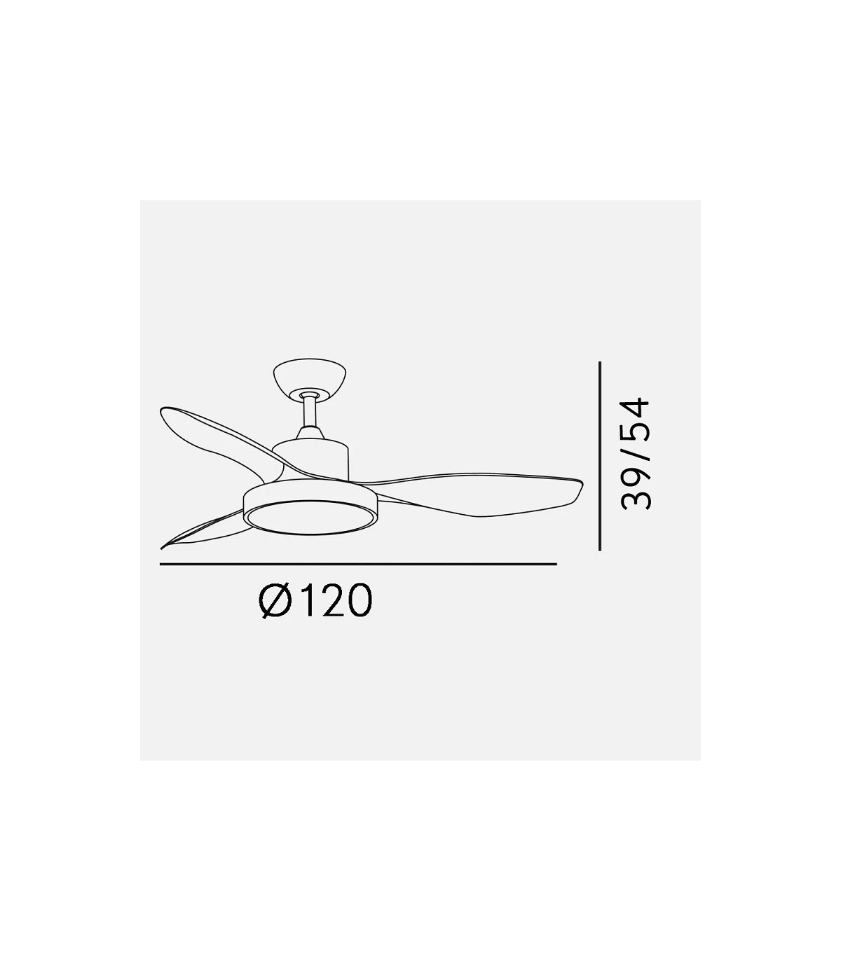 Ventilador Led Hayate DC 48W 4080Lm 3 Aspas Blanco/Haya CCT