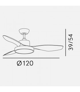 Ventilador Led Hayate DC 48W 4080Lm 3 Aspas Marrón CCT