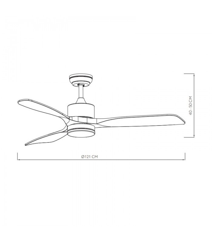 Ventilador de Techo AZABACHE DC Blanco 20W 2350LM 3 Aspas Haya CCT