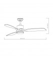 Ventilador de Techo AZABACHE DC Blanco 20W 2350LM 3 Aspas Haya CCT