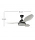 Ventilador Datoo Negro DC 48W 4080Lm 3 Aspas Blanco CCT