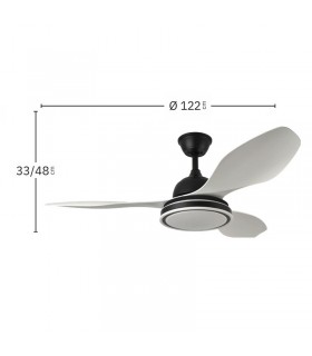 Ventilador Datoo Negro DC 48W 4080Lm 3 Aspas Blanco CCT