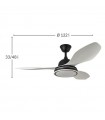 Ventilador Datoo Negro DC 48W 4080Lm 3 Aspas Blanco CCT