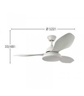 Ventilador Datoo Blanco DC 48W 4080Lm 3 Aspas Blanco CCT