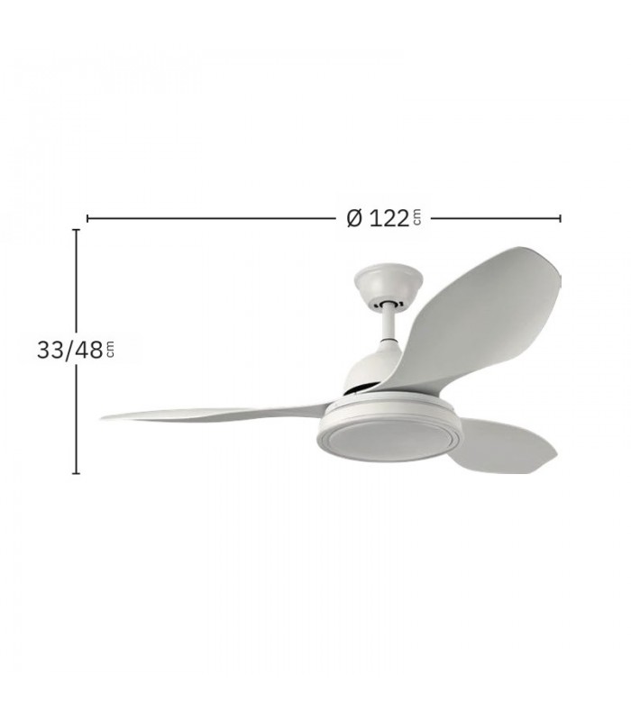 Ventilador Datoo Blanco DC 48W 4080Lm 3 Aspas Blanco CCT