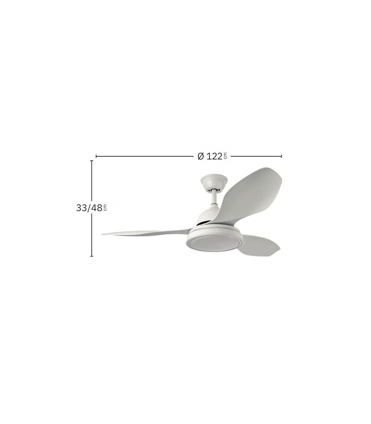 Ventilador Datoo Blanco DC 48W 4080Lm 3 Aspas Blanco CCT