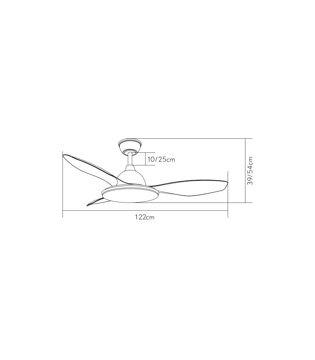 Ventilador de Techo YAEL DC Blanco 72W 7200Lm 3 Aspas Blanco CCT