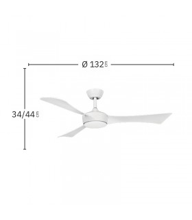 Ventilador de Techo TORMOS Blanco DC 18W 2250Lm 3 Aspas Blanco CCT