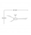 Ventilador de Techo TORMOS Blanco DC 18W 2250Lm 3 Aspas Blanco CCT