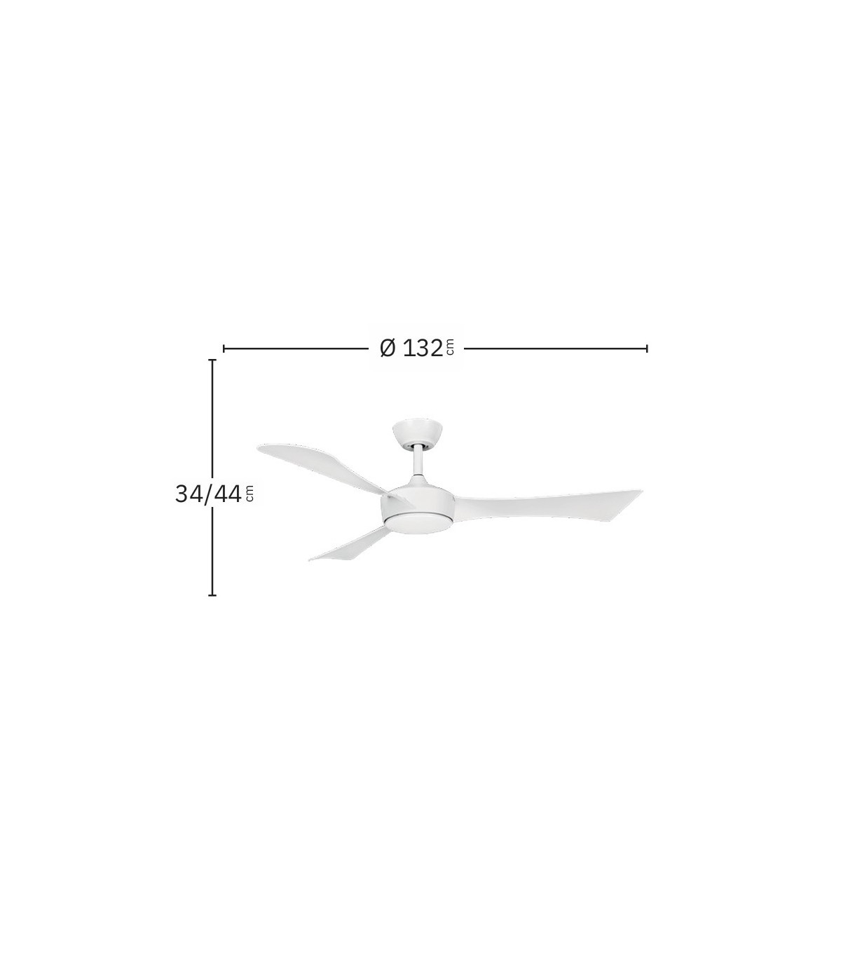 Ventilador de Techo TORMOS Blanco DC 18W 2250Lm 3 Aspas Blanco CCT