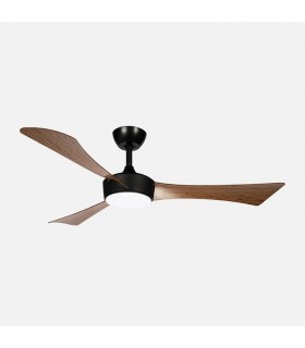 Ventilador de Techo TORMOS Negro DC 18W 2250Lm 3 Aspas Roble CCT