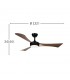 Ventilador de Techo TORMOS Negro DC 18W 2250Lm 3 Aspas Roble CCT