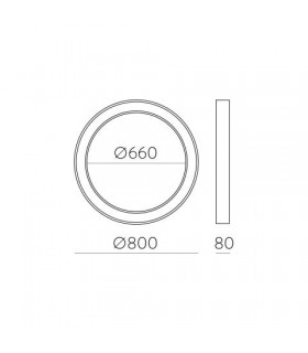 Plafón ALISO 80cm 75W 7507Lm Negro 2700K-3000K-4000K Slide Switch