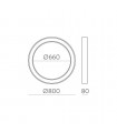 Plafón ALISO 80cm 75W 7507Lm Negro 2700K-3000K-4000K Slide Switch