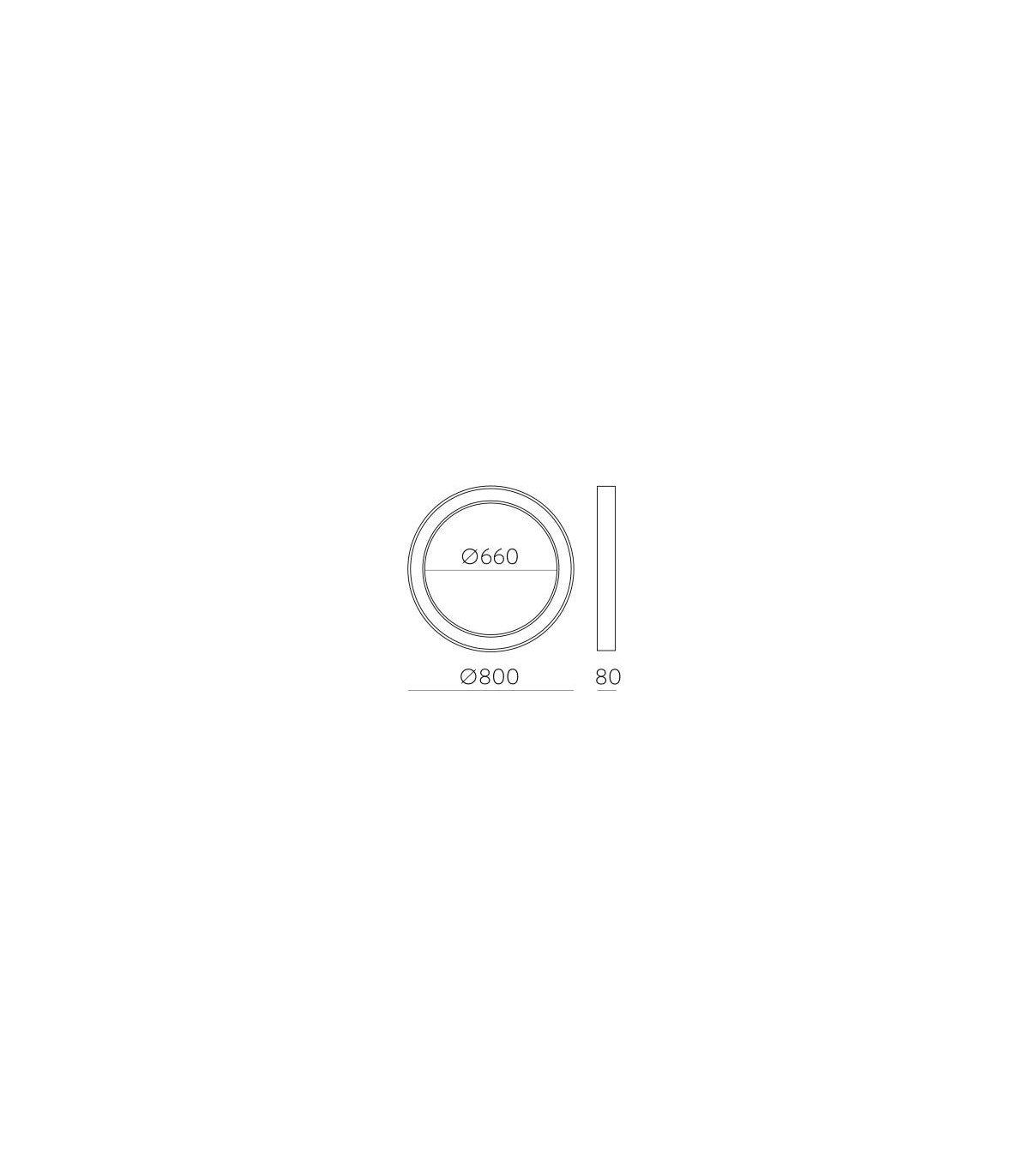 Plafón ALISO 80cm 75W 7507Lm Negro 2700K-3000K-4000K Slide Switch