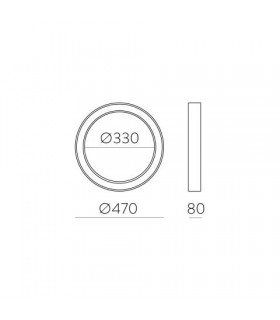 Plafón ALISO 47cm 38W 3708Lm Negro 2700K-3000K-4000K Slide Switch