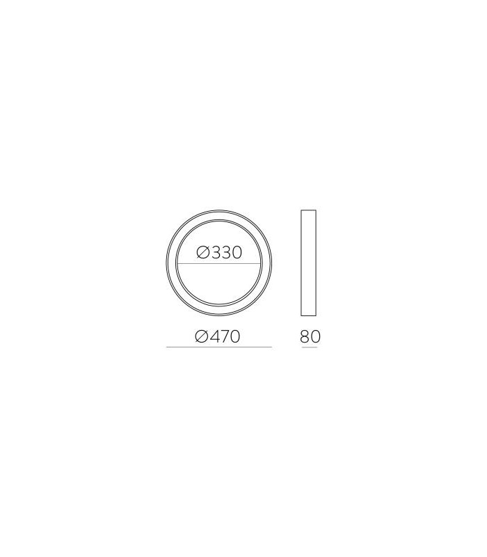 Plafón ALISO 47cm 38W 3708Lm Negro 2700K-3000K-4000K Slide Switch