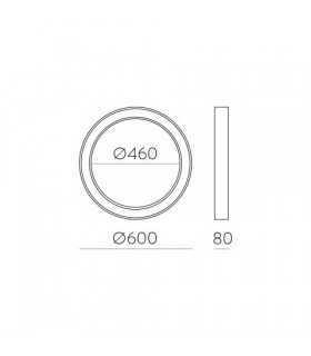 Plafón ALISO 60cm 50W 4945Lm Negro 2700K-3000K-4000K Slide Switch