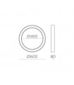 Plafón ALISO 60cm 50W 4945Lm Negro 2700K-3000K-4000K Slide Switch